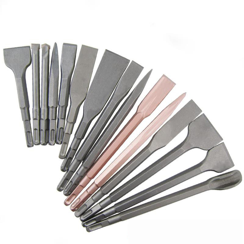 Pickaxe Self-grinding hammer Square handle chisel shovel head through the wall flat hook straight handle impact flat shovel Wall tip rotary hammer drilling chisel