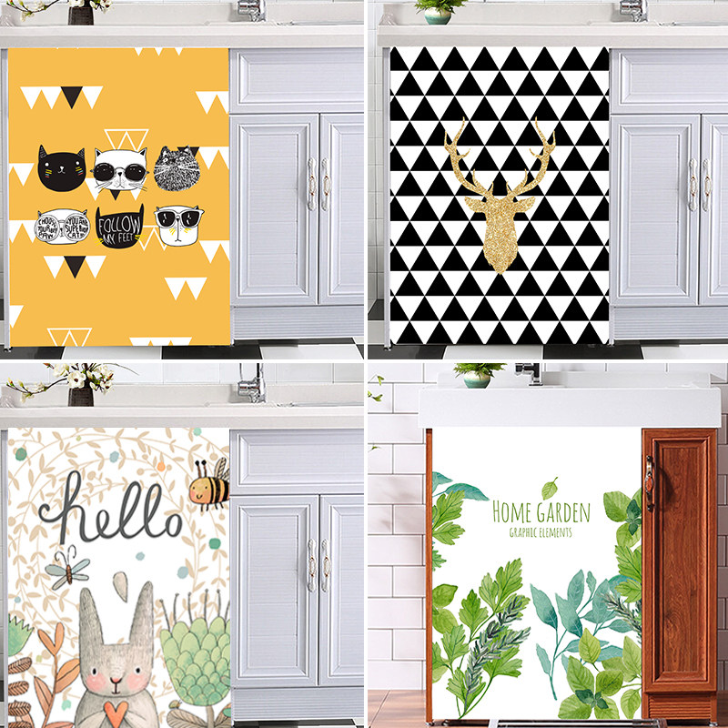 Nordic ins drum washing machine waterproof sunscreen balcony dustproof cloth washing machine cabinet sunshade cover cloth shade curtain