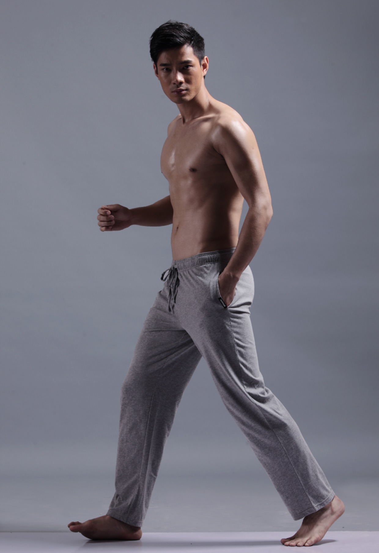 Asianbum 2017 xuân mới quần nam pyjama cotton eo thấp nhà giản dị quần rộng mồ hôi quần dài nữ