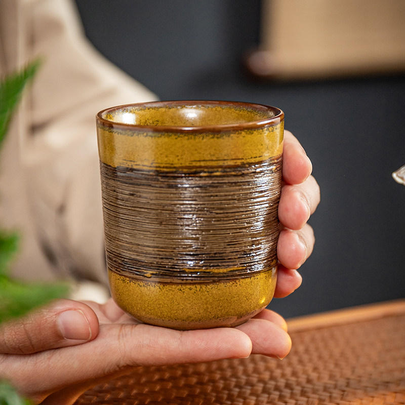Kiln-changing Tianmu teacup wood-fired ceramic master cup rough pottery teacup home single cup large-capacity built-in teacup single