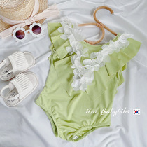 In red girls swimsuit new children fresh green gas connector clothebaby girl girl child princess swimwear