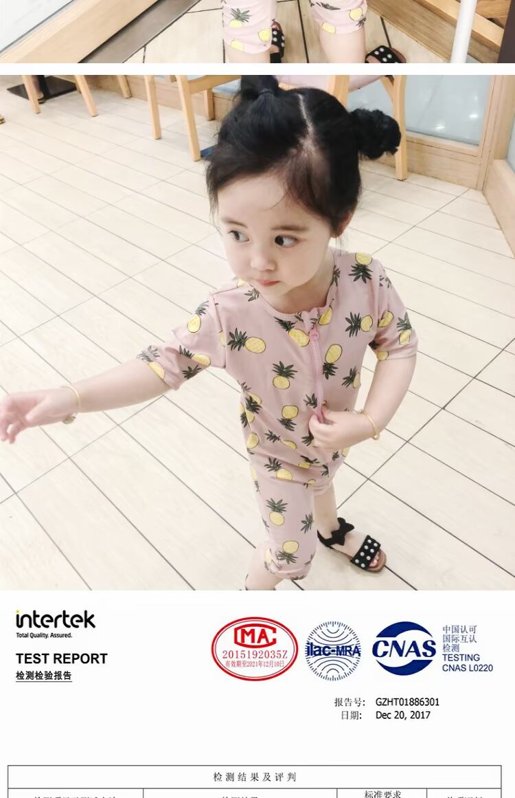 Han Fan Châu Âu và Châu Mỹ in gió cho trẻ em gái trái cây in áo tắm một mảnh áo tắm cho bé với mũ đồ bơi cho bé trai 5 tuổi
