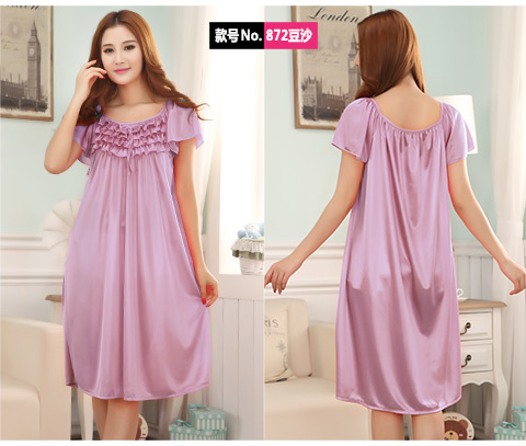 Phụ nữ mang thai mùa hè cộng với phân bón XL băng lụa béo MM dịch vụ tại nhà ngắn tay áo ngủ phù hợp với đồ ngủ mặc 220 kg đầm ngủ công chúa