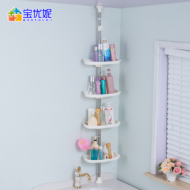 Baoyouni toilet rack free punch top corner storage layer shelf dressing room supplies Daquan