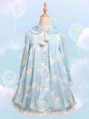 Catch you Catch me Оригинальный лонгслив, платье, стиль Лолита, А-силуэт, Lolita OP