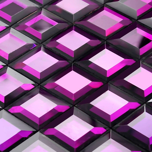 Стеклянная белая красная мозаика, зеркальный эффект