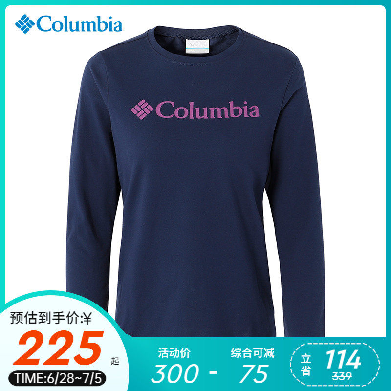 2021 autumn winter new pint Colombia Columbia woman quick dry breathable round collar hit bottom long sleeve T-shirt AR2144