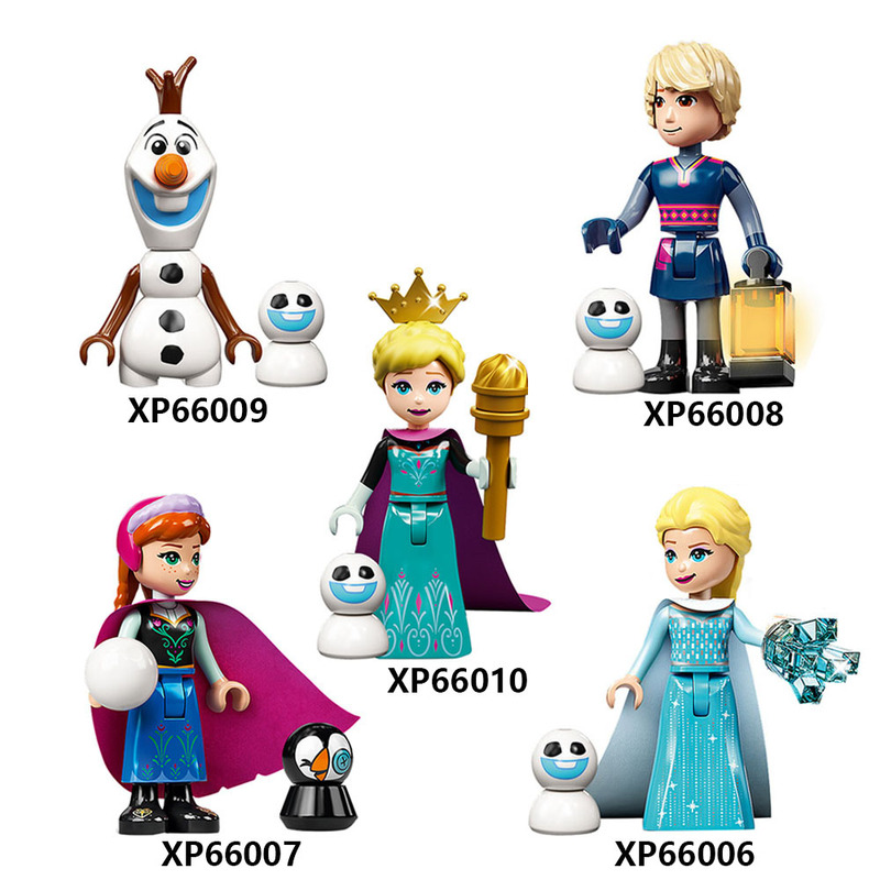 66006-66010 Ice and Snow Princess Series Fairy Tale Elsa Anna Building Block Figures Children's Toys in Bag