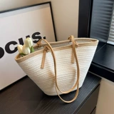 Вместительная и большая плетеная соломенная сумка через плечо, пляжная сумка на одно плечо, в западном стиле