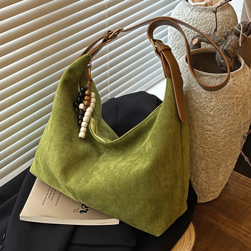 2025 Autumn/Winter Trendy Suede Commuter Bag For Women - Niche Retro Shoulder Bag & Casual Crossbody Bag - Thumbnail 3