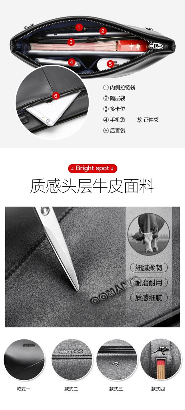 Túi xách tay nam bằng da 2019 mới dung lượng lớn cho nam clip túi nam Túi xách tay kinh doanh phong bì túi thủy triều ly hợp túi - Túi của con người túi xách nữ gucci