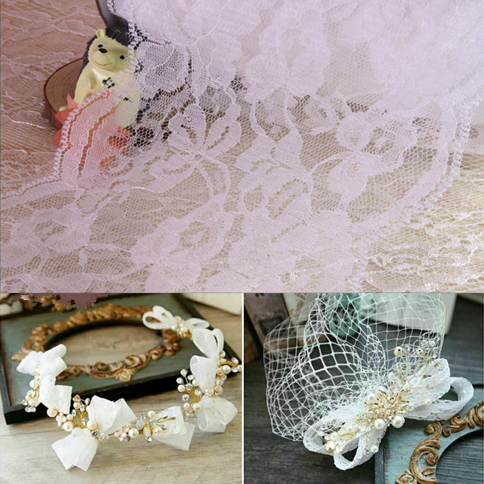 Shoes and hats Clothing accessories Non-elastic nylon lace lace Handmade bridal hair accessories Baroque crown accessories materials