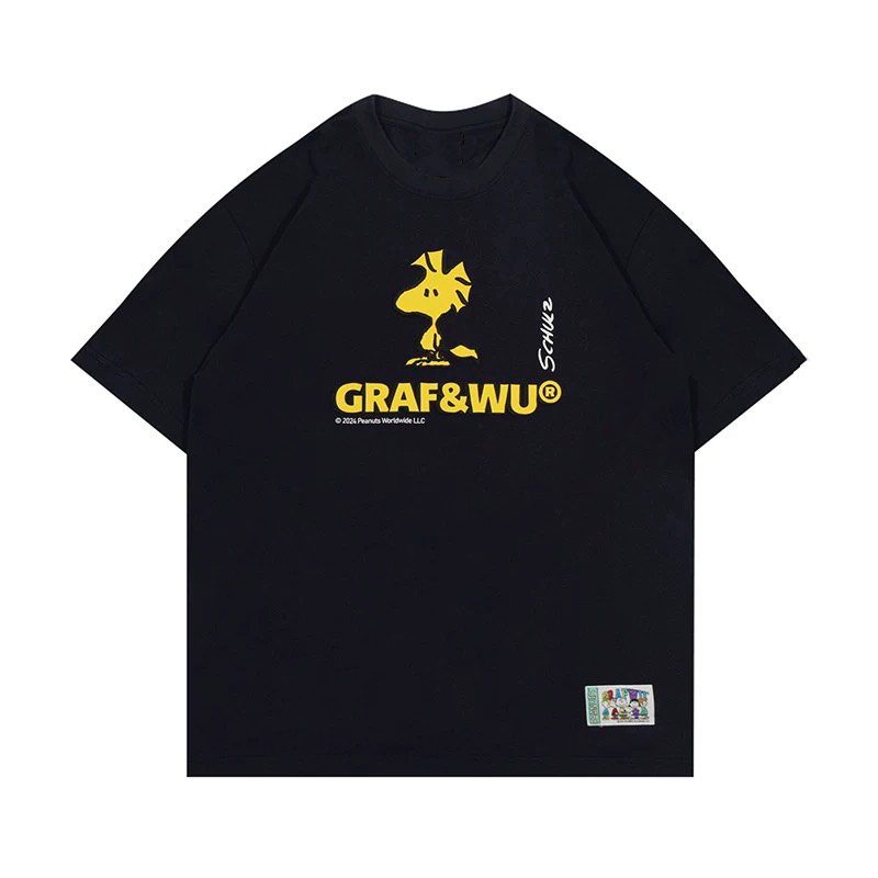 Snoopy X Charlie Brown Character American Street Style Printed Short-Sleeve T-Shirt, Unisex Couple Wear