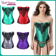 Palace corset cotton gợi cảm cup thép sau sinh giảm béo cơ thể corset Satin corset QFJ901