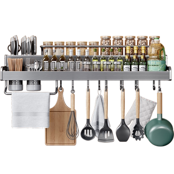 Hole-free wall-mounted storage rack with double layer and large capacity