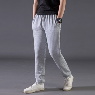 Pocket zippered sweatpants nam lỏng thẳng thẳng dòng quần kích thước lớn quần dài quần mùa xuân bình thường của nam giới