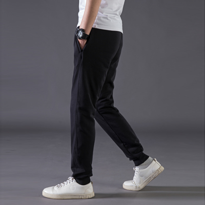 Pocket zippered sweatpants nam lỏng thẳng thẳng dòng quần kích thước lớn quần dài quần mùa xuân bình thường của nam giới