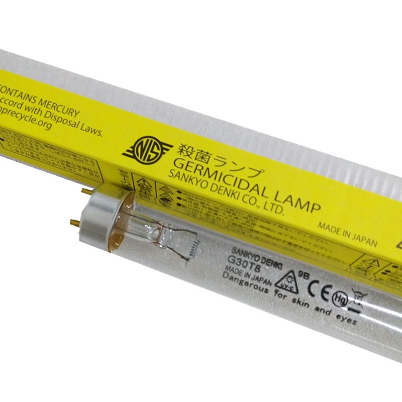 日本进口sankyo/三共253.7nm紫外线消毒灯管G30T8透明杀菌灯30W