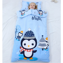 Baby sleeping bag autumn and winter pure cotton thickened childrens baby primary school students anti-kick is used by the artifact in the four seasons of the child