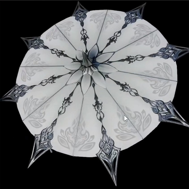 Sword Triple Fluffy New Oil Paper Umbrella Photography Hanfu Props Dance Classical Walking Show Suspended Ceiling Decoration Umbrellas Antique