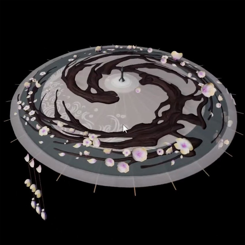 Sword Triple Fluffy Orange Wu Prop Oil Paper Umbrella Stage Umbrella Comeback Antique Antique Hanfu Photo Rain Protection Sun Umbrella