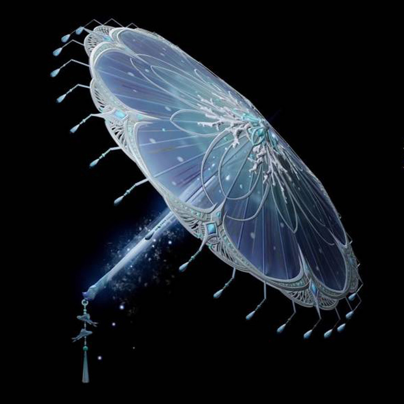 Sword Nets Triple Swordman Love Affair with New Mented Penglai Sea Moon Bone COS Props Tung Oil Paper Umbrella Hanfu Photo Decoration