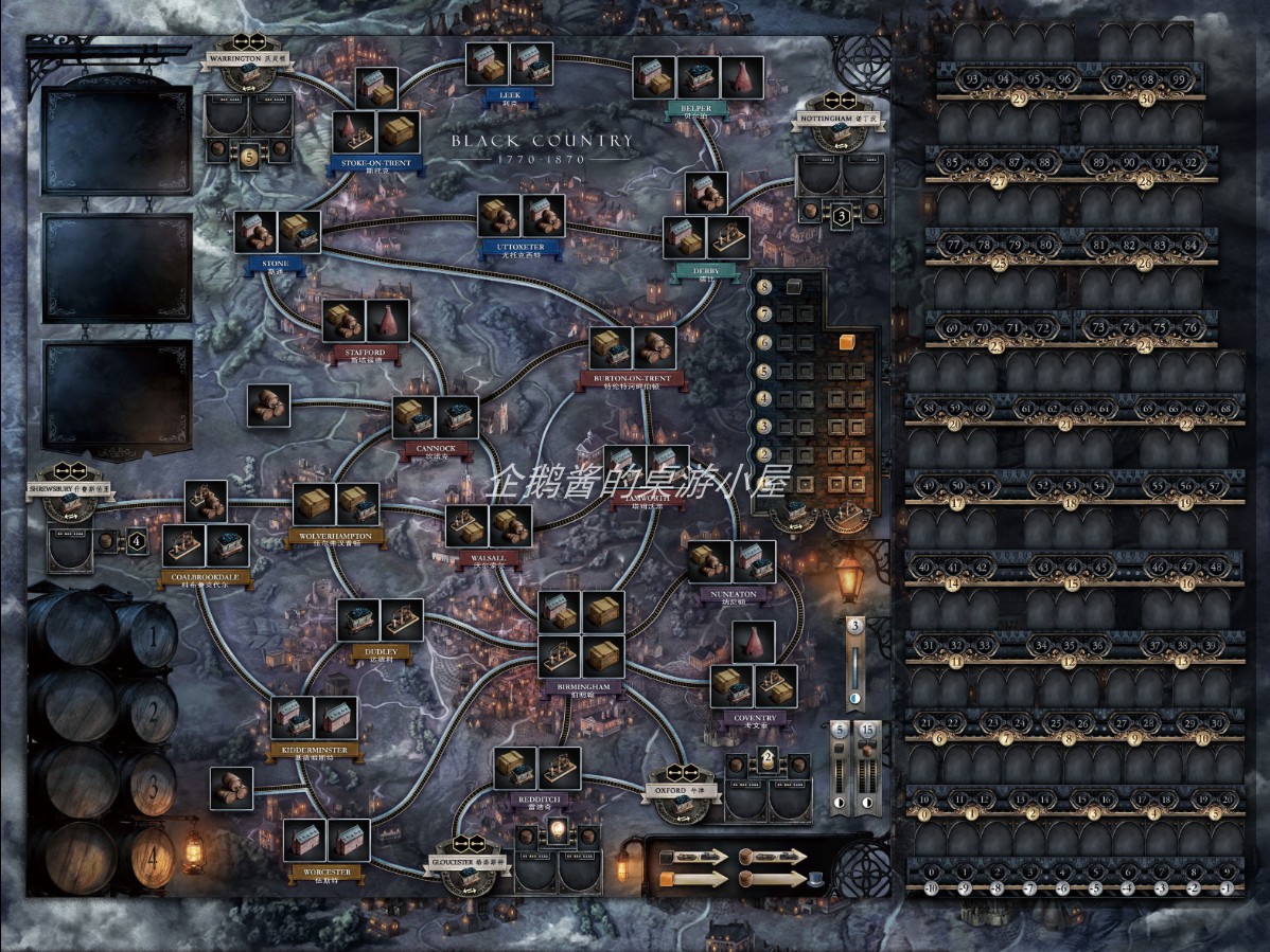 (Anne Table Tours) BRASS Birmingham Table Cruise Map Pad Playmat