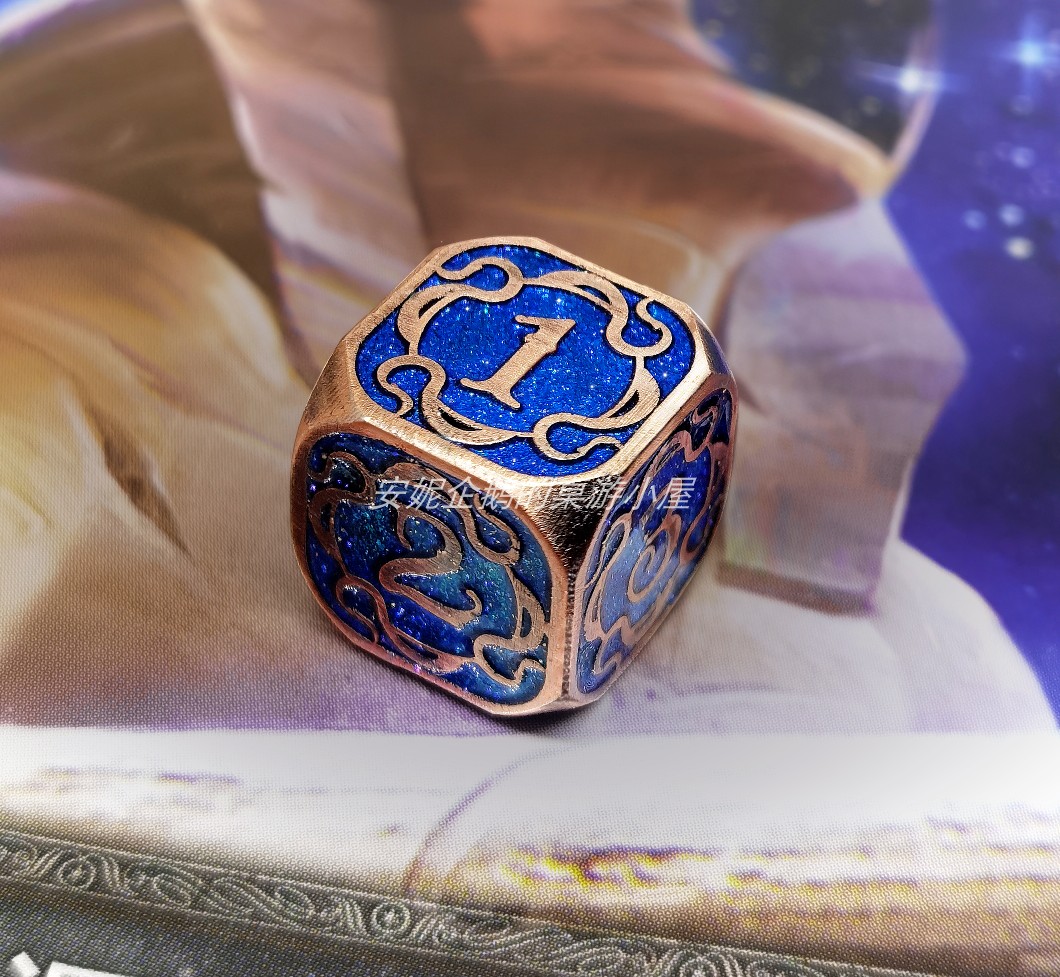 Metal dice Starlight Ancient Coc COC Running Group Hand drawing Life Red and Blue