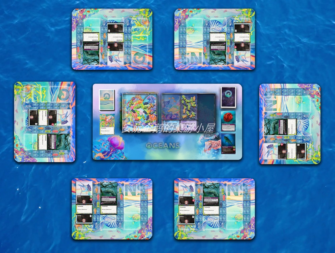 (Anne Table Tour) Ocean Ocean Table Playmat