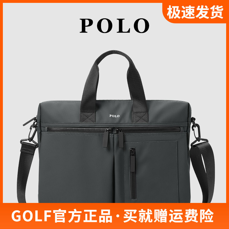 Polo Briefcase Men's Casual Simple Computer File Bag Multifunctional Shoulder Crossbody Bag Business Travel Handbag Polo Briefcase Men's Casual Simple Computer File Bag Multifunctional Shoulder Crossbody Bag Business Travel Handbag