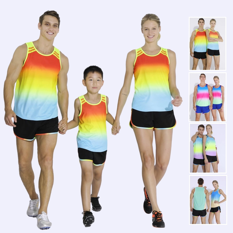 Men's and women's track and field training competition uniform adult vest children's track and field suit set for primary and secondary school students