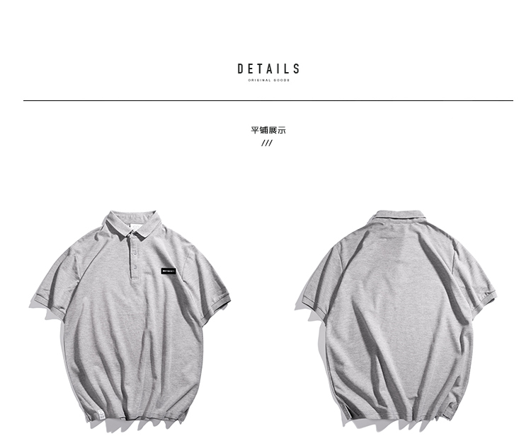 BDCT tự làm đơn giản ghi nhãn áo sơ mi POLO nam ngắn tay 2018 mới Hồng Kông phong cách thời trang áo thun cotton cổ áo áo thun nam có cổ