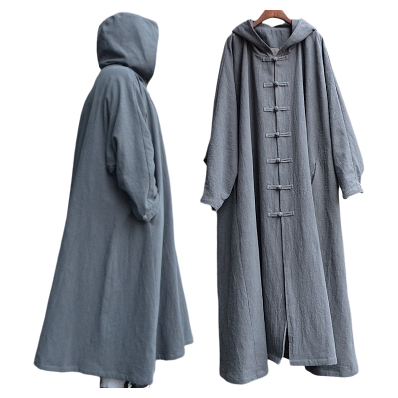 Hooded Linen Robe for Men and Women, Zen-Style Windbreaker, Meditation Cloak, Shawl, Monk's Clothing, Extra Wide for Meditation Hooded Linen Robe for Men and Women, Zen-Style Windbreaker, Meditation Cloak, Shawl, Monk's Clothing, Extra Wide for Meditation