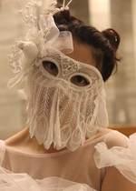 Fake Noodle Dance Table White Lace Mystic Mask Twigs Princess Party Halloween Party Halloween Party Woman