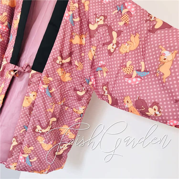 FISHGARDEN Squirrel Brothers áo kimono kiểu Nhật ấm áp phục vụ nhà ấm áp Áo ngủ đầm ngủ dễ thương