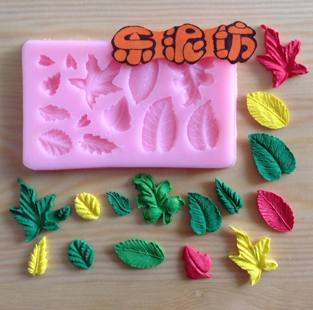 Rose Leaf Silicone Khuôn Siêu Nhẹ Đất Sét Màu Bùn Nhựa Mềm Gốm Của Nhãn Hiệu DIY Fondant Sôcôla Khuôn do choi tre em