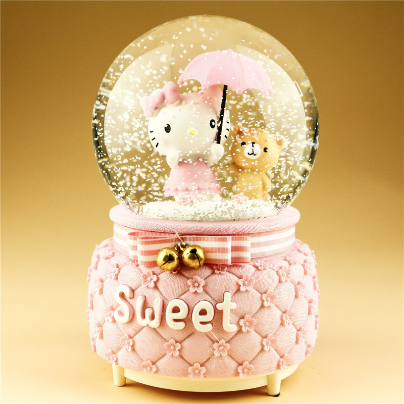 Crystal Ball Music Box Octaonic Box Luminous Snowflake Girl Friends Creative Children Birthday Gifts Send Girl Classmates