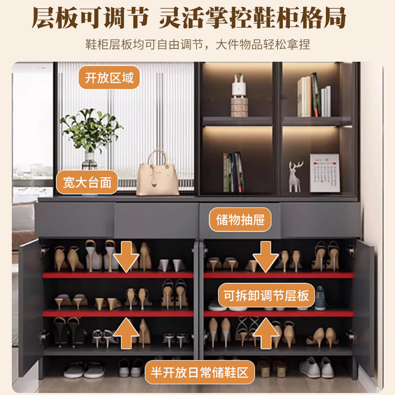 实木入户玄关柜鞋柜一体:正对门客厅玻璃屏风柜,家用进门隔断柜靠墙设计全解析!-门厅-淘宝百科网