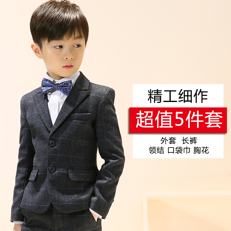 Trẻ em quần áo trẻ em Flower trai Xuân Thu Piano Performance ăn mặc Trong Big Kids ăn mặc Suit Coat Hàn Quốc Suit.