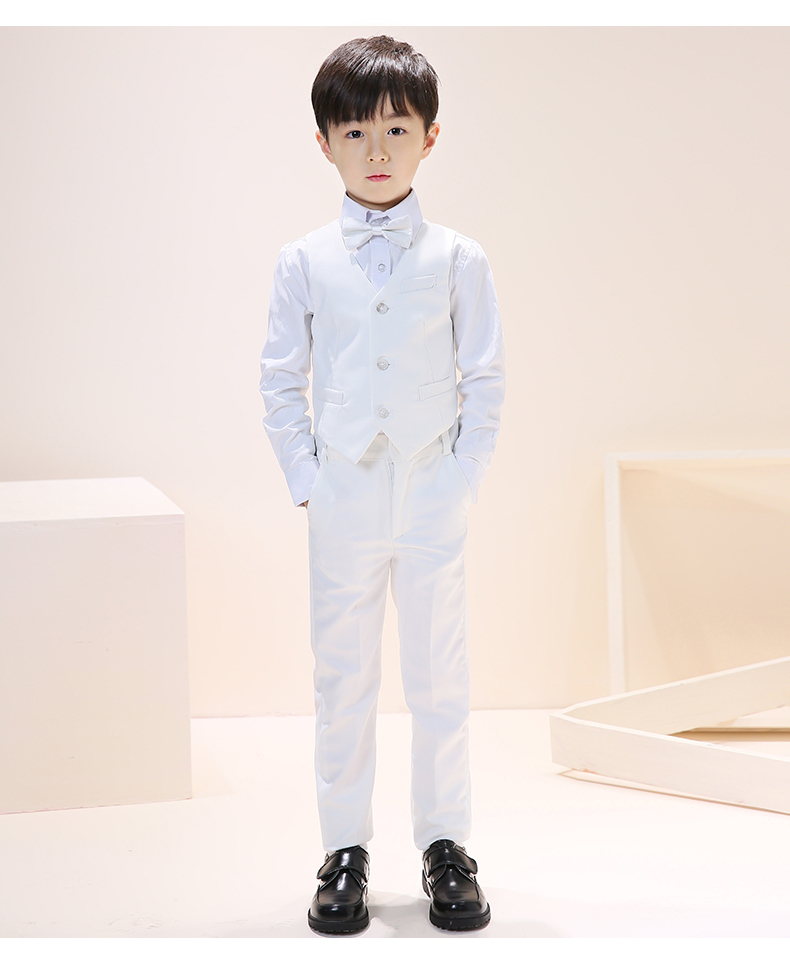 Trang phục trẻ em phù hợp với hoa cô gái nhỏ chủ trang phục piano trang phục cậu bé catwalk show cậu bé vest mùa thu cửa hàng quần áo trẻ em