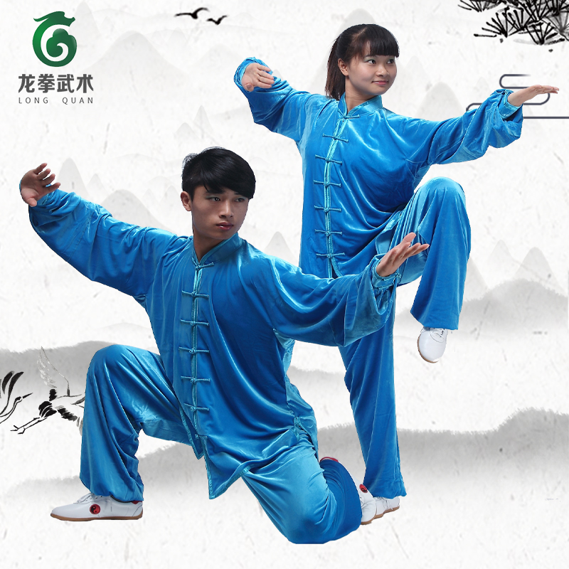 Yaxin fashion elegant spring and summer Chinese style thickened tai chi clothing to keep warm South Korea velvet men's and women's middle-aged and elderly tai chi