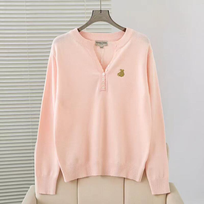 Zhao Lusi's Winnie the Pooh Style 2026 Autumn and Winter Preppy Collar Knit Sweater for Women Ttkw26A4Tb250K