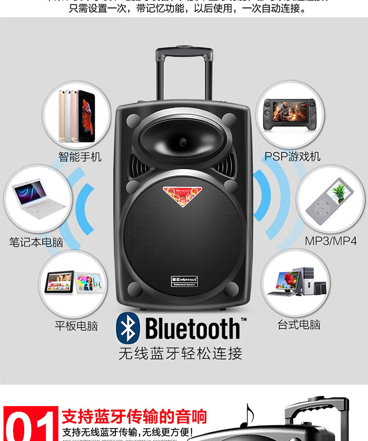 Kim Jung N66 nhảy vuông âm thanh di động ngoài trời karaoke 12 inch công suất cao di động với micro không dây cần loa nhà hát ngoài trời và nhảy có thể sạc lại loa siêu trầm thừa - Trình phát TV thông minh tiếp sóng wifi