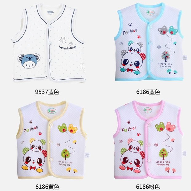 Mùa xuân và mùa thu mới nam và nữ phim hoạt hình bé ấm vest bé lụa mềm mại không khí cotton cotton quần áo trẻ em cao cấp