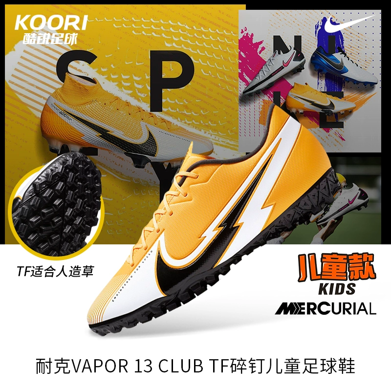 Giày đá bóng trẻ em Nike Nike VAPOR 13 CLUB TF sân cỏ huấn luyện AT8177-801 - Giày bóng đá