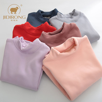 (Leakage price) childrens underwear suit plus velvet padded winter boys and womens thermal underwear in high collar base shirt
