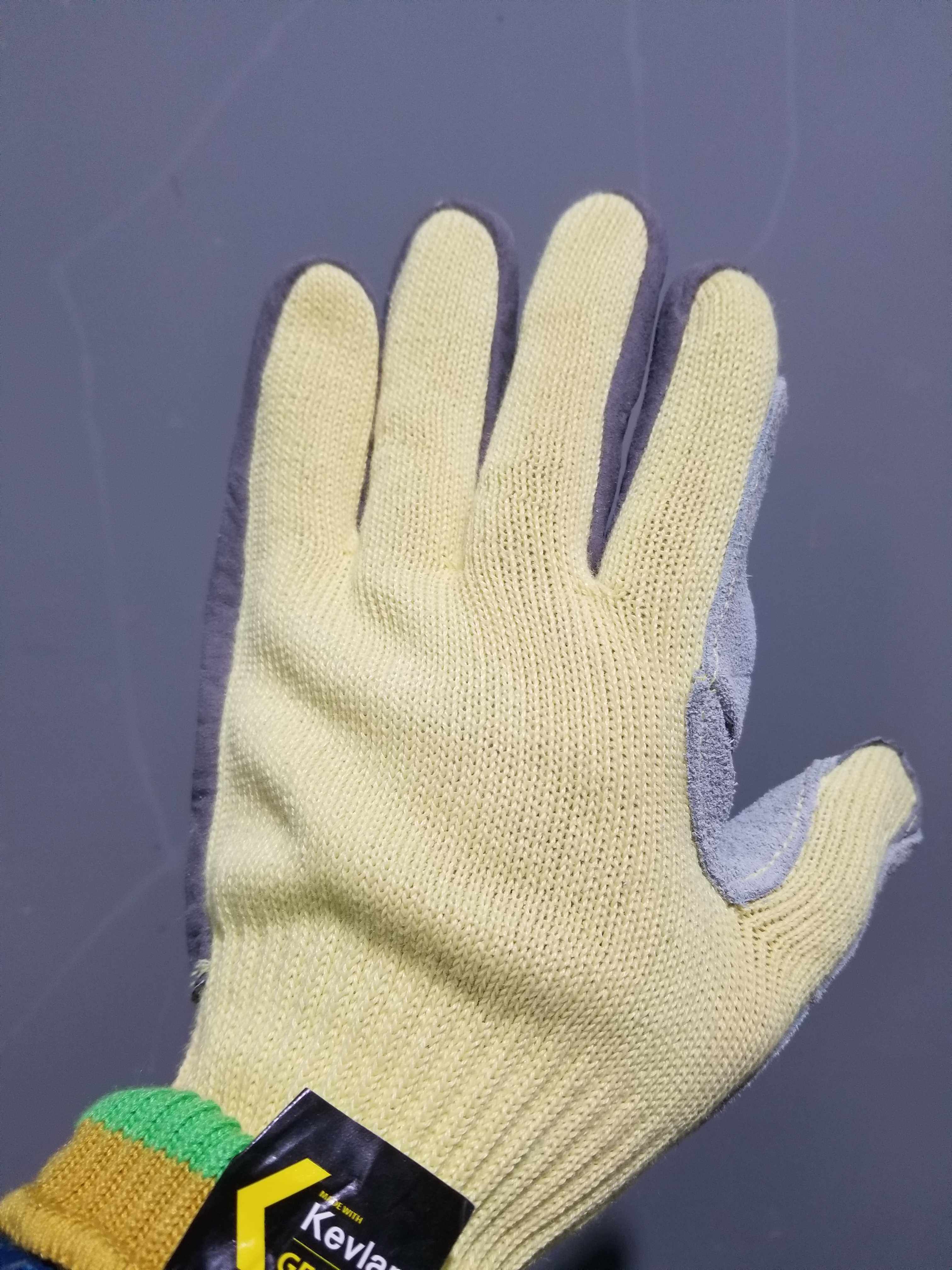 DuPont Kevlar cow leather 5 level anti-cut gloves abrasion resistant high temperature gardening zal reinforcement anti-glass cut clear bin