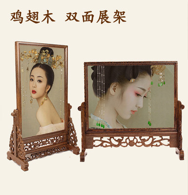 Studio solid wood photo frame 12 inch photo A4 swing table Picture frame costume photo double-sided screen retro photo ornament