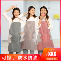 Erasable apron Apron Woman waterproof and greaseproof Home Kitchen Purse work Dirty Fashion Burning Cooking Hood Clothes Man