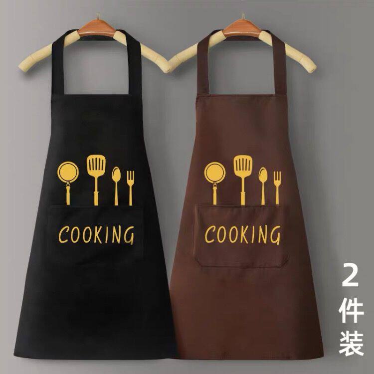 Home apron kitchen waterproof and oil-proof bib overalls adult dirty-resistant Korean version of the men's and women's fashion coveralls small fresh